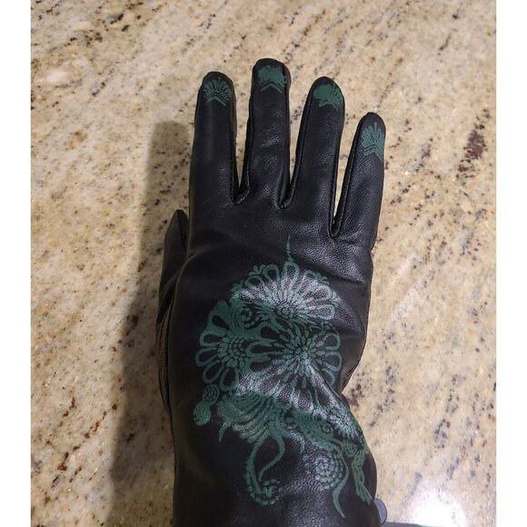 New! Women Size XL Black Leather Lined 10" Gloves Henna Tattoo Fairy Whimsigoth - Picture 14 of 16